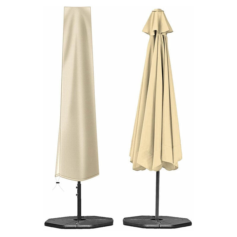 Pokrowiec na parasol dwuwarstwowy wodoodporny pokrowiec na parasol odporny na promieniowanie UV tkanina Oxford pokrowiec ochronny na parasol beżowy