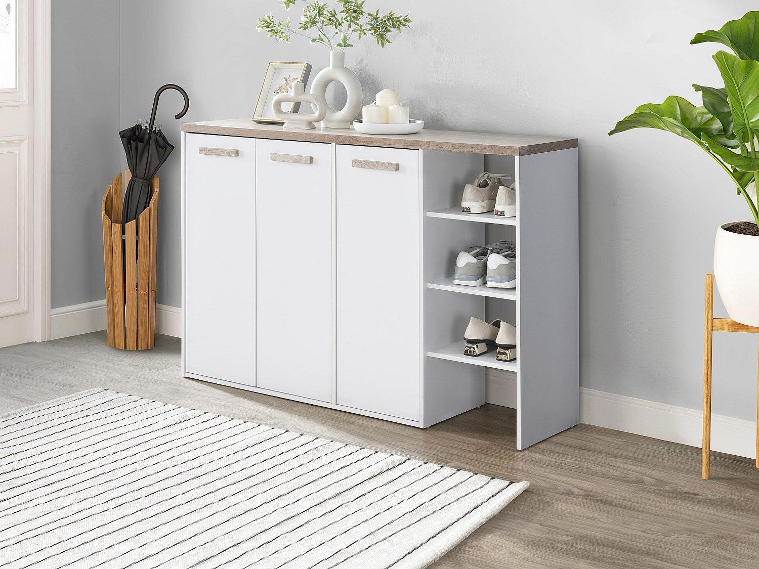 MUEBLE ZAPATERO BALI | Armadio Porta Scarpe A 3 Ante | Design Pratico Per L'Ingresso | Prodotto Da Azienda Con 60 Anni Di Storia