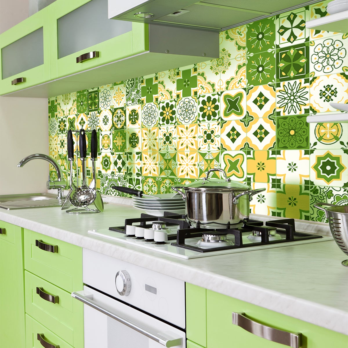 24 vinilos azulejos nathasha - adhesivo de pared - revestimiento ...