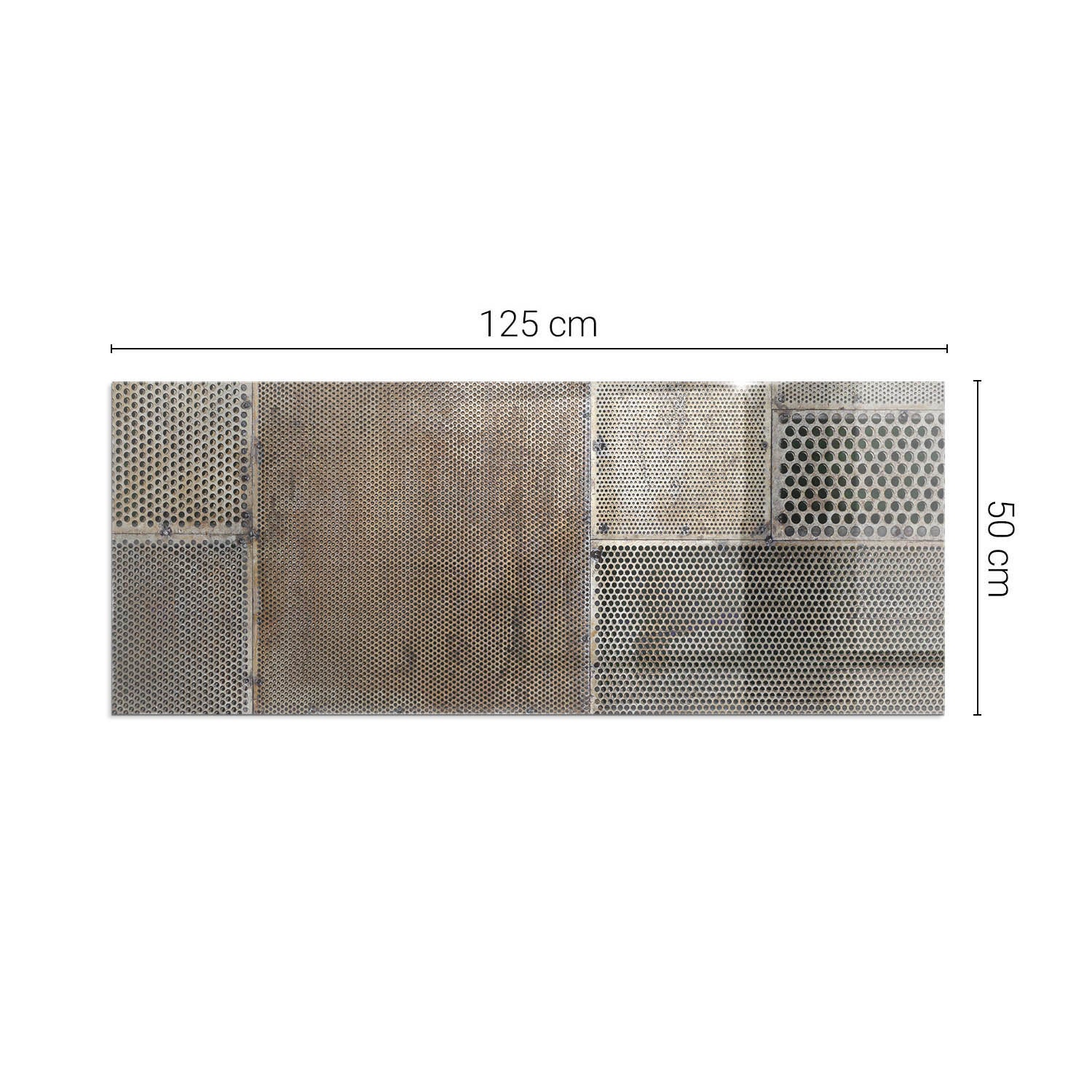 Szkło hartowane na podłogę pod kominek - 125x50 cm - Wzór perforowanej blachy - TULUP - 2