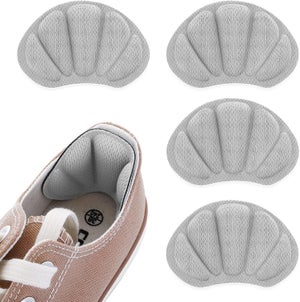 Cuscinetti Per Tallone Antiscivolo - 4 Paia Di Solette Autoadesive Per Scarpe, Colore Pelle + Nero + Grigio - 2