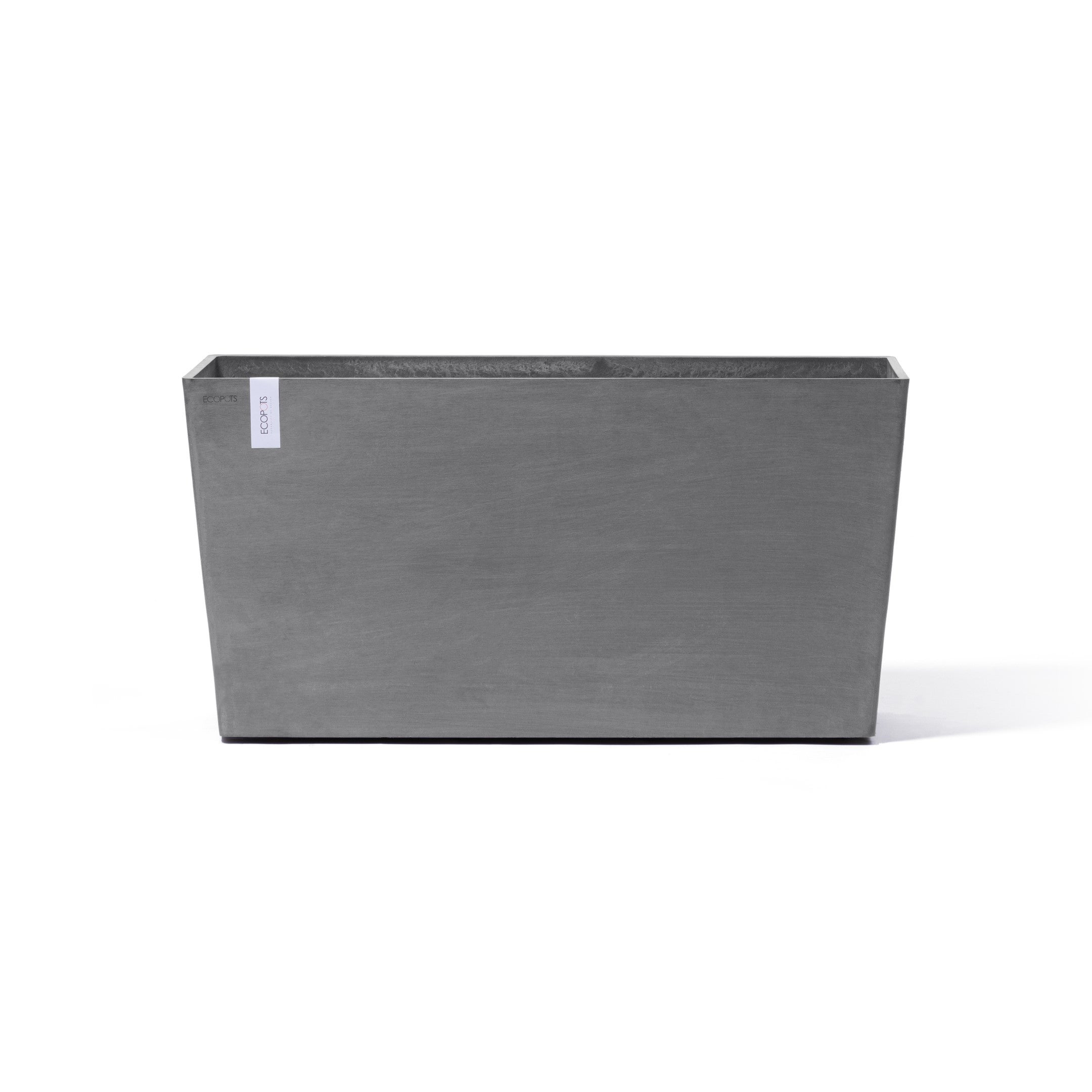 Ecopots Antwerp Vaso Moderno In Plastica Riciclata | 11,4 Cm Con Sottovaso | Per Interni Ed Esterni | Resistente UV E Drenante | Bianco E Grigio