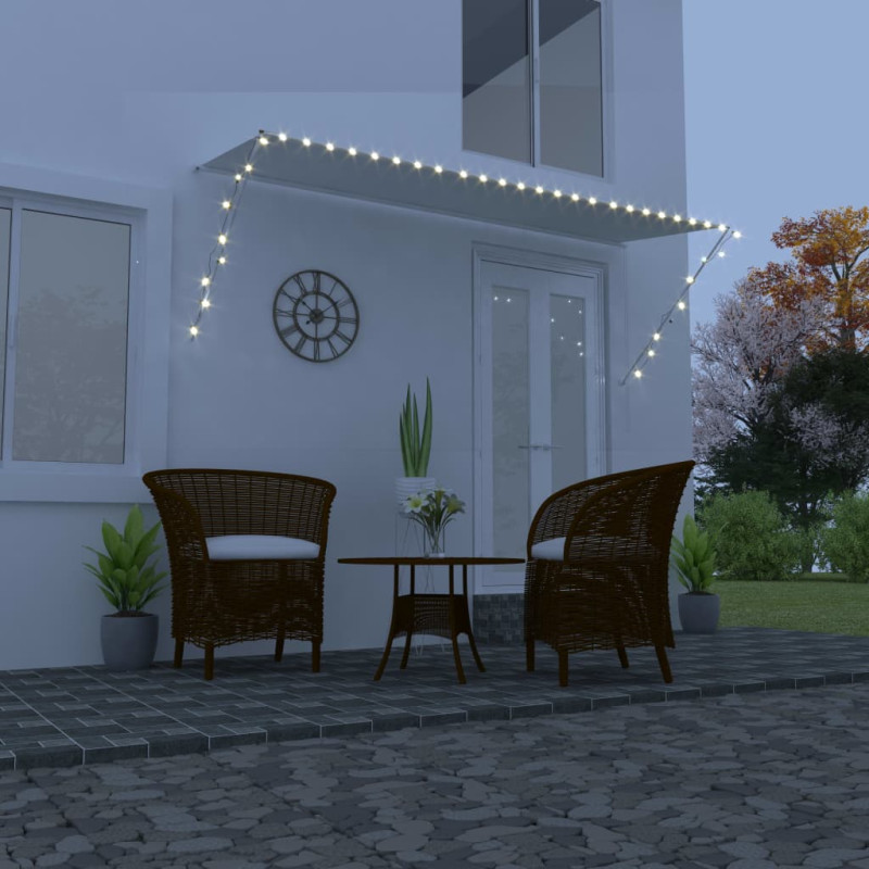 Markiza zwijana z LED, 350 x 150 cm, kremowa vidaXL