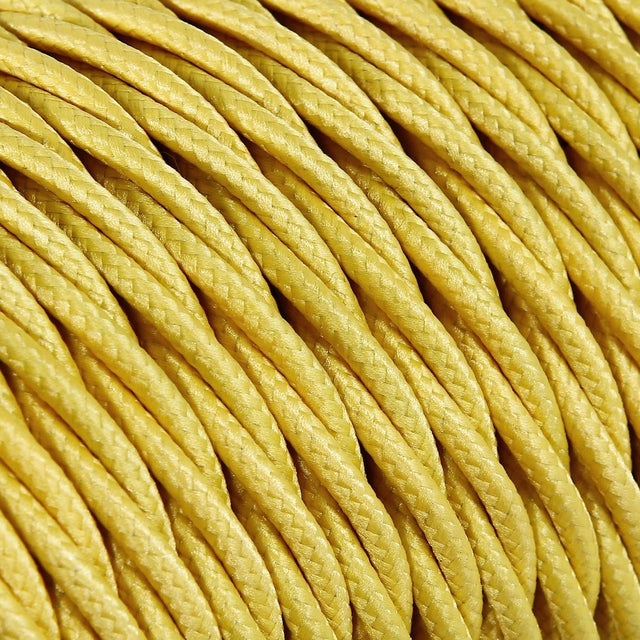 DRESS - Cable Textile Torsadé 2X0,75 1 mt TR8 JAUNE