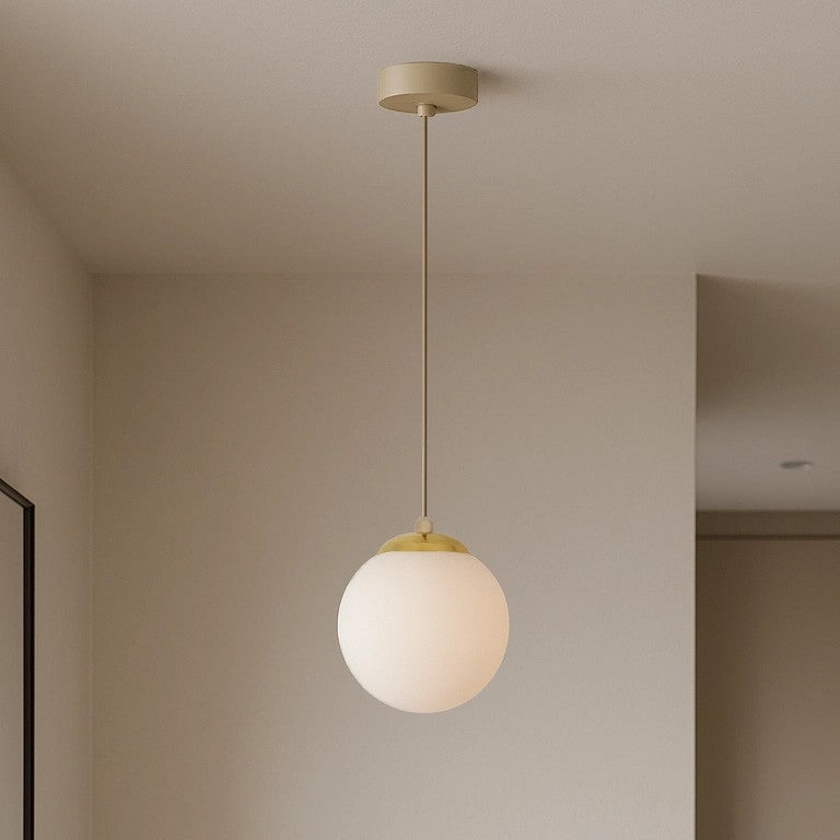 Lampa wisząca SAVIA beżowa 1xE14x15W szkło wym:95x14x14cm IP20 Kaja