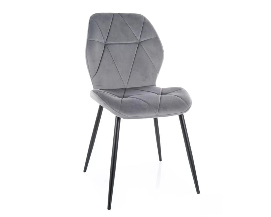 Krzesło tapicerowane RICK VELVET szare