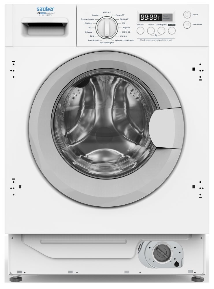 Lavadora frontal integrable Sauber Serie 5-8140 IT 8 kg 1400 rpm clase B blanca - Imagen 2