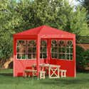 Panel lateral de tienda para fiestas 2 pcs 200 x 195 cm Rojo | Leroy Merlin