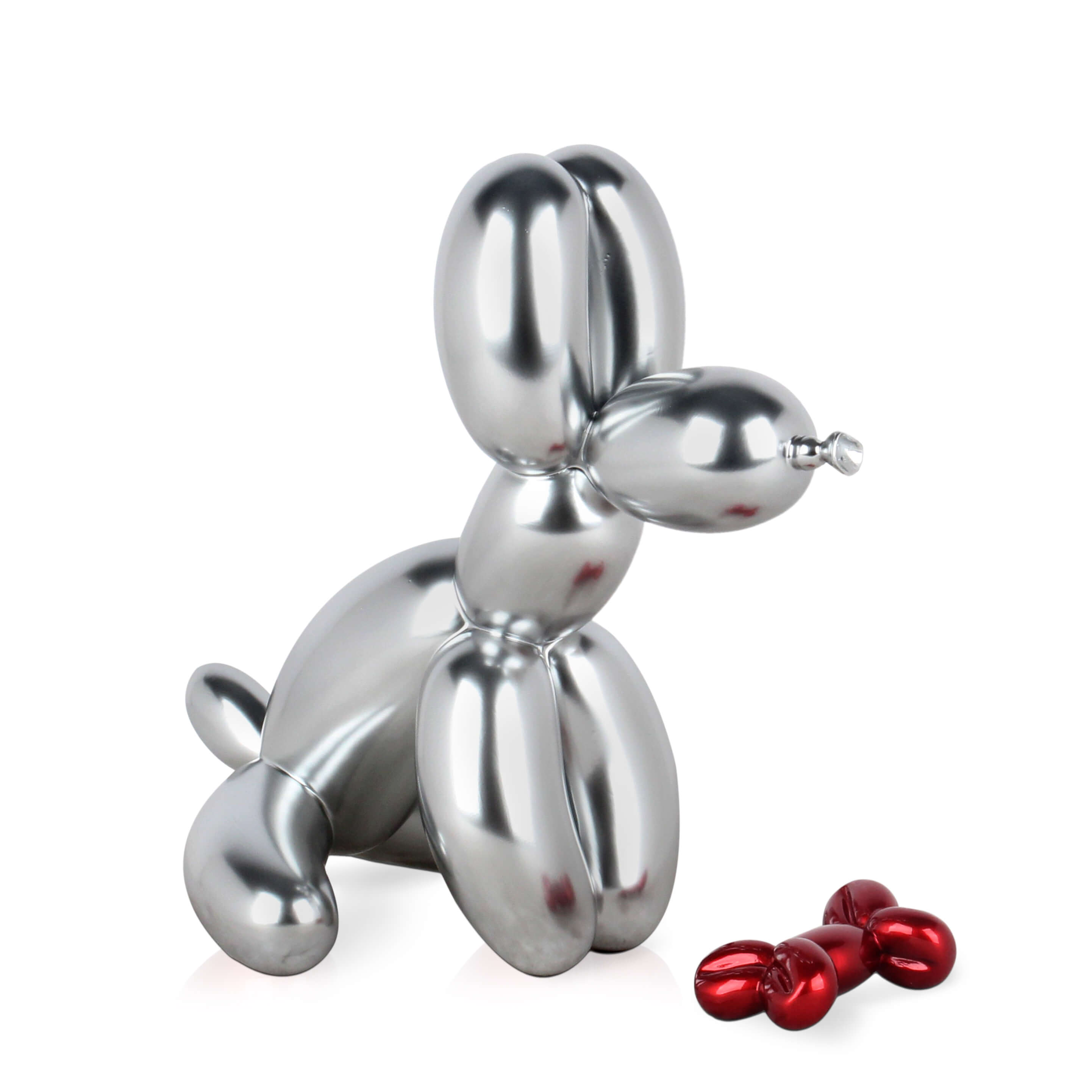 Sculpture en résine Chien ballon rouge petit modèle | Arte dal Mondo
