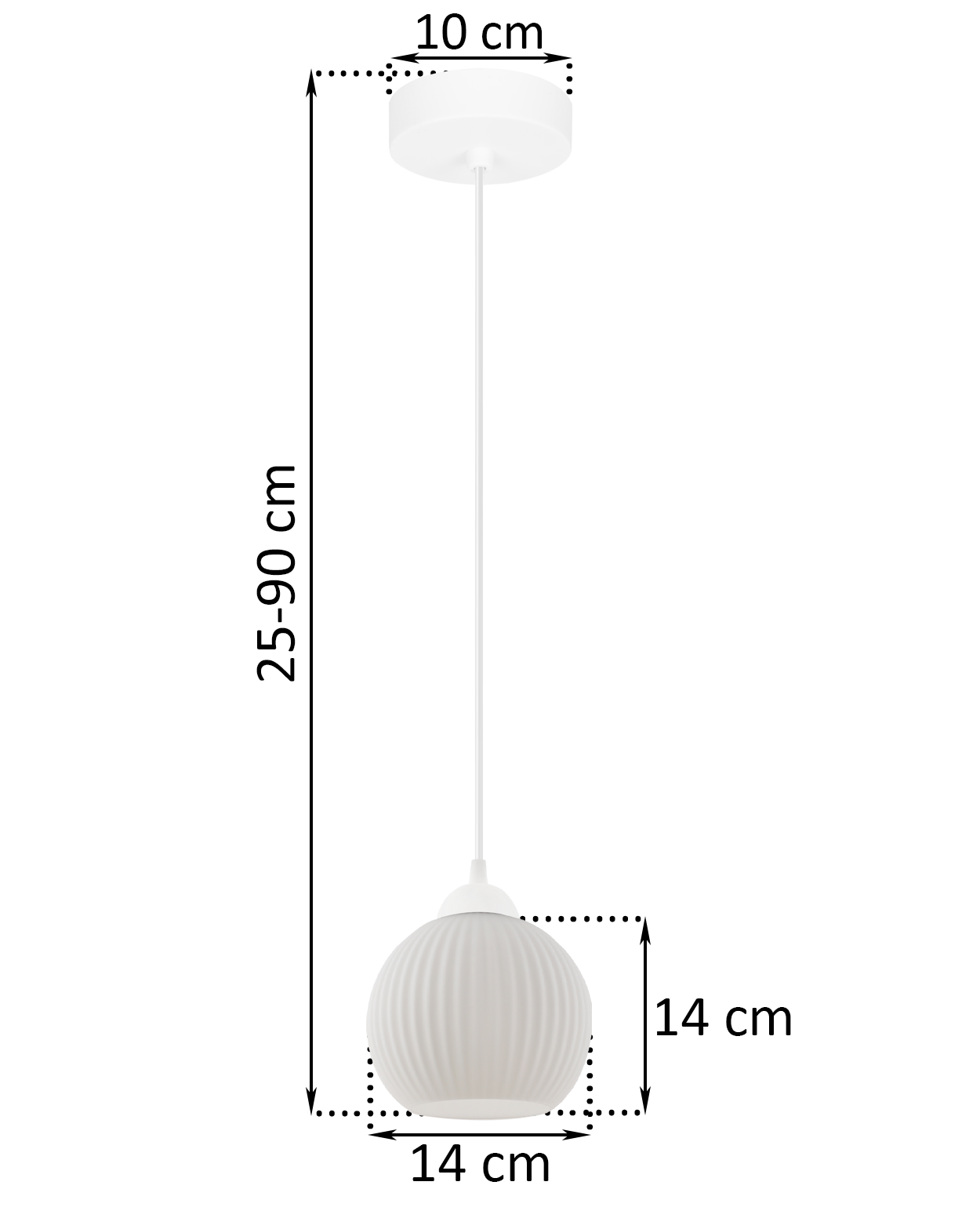 Lampa sufitowa wisząca Riffle loft 1xE27 klosz kula biała Light Home LH - 6