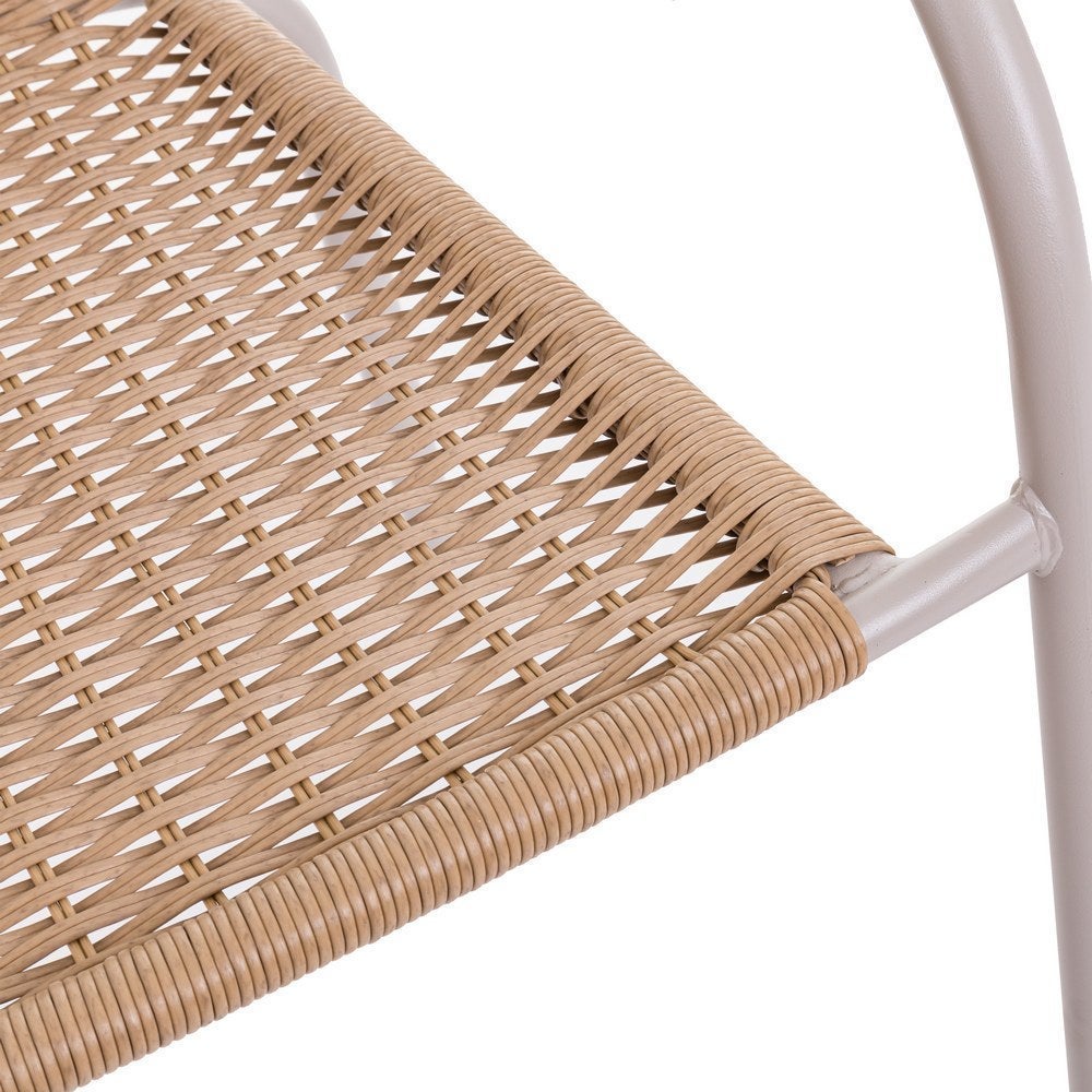 Set di 4 sedie color rattan a curiosità beige 2 toni 52x61x72 cm MONTY - 2