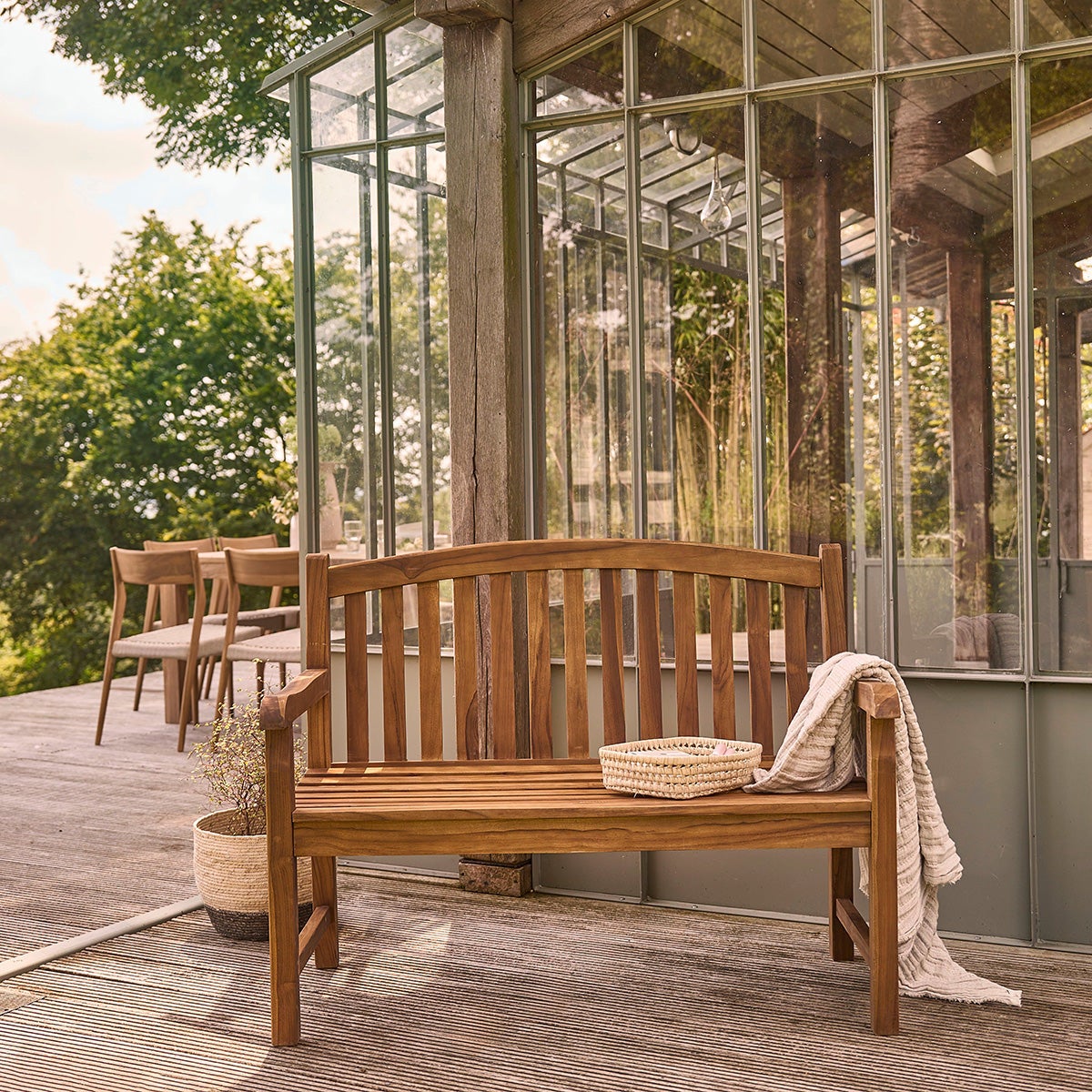 Banc de jardin en teck huilé massif - 3