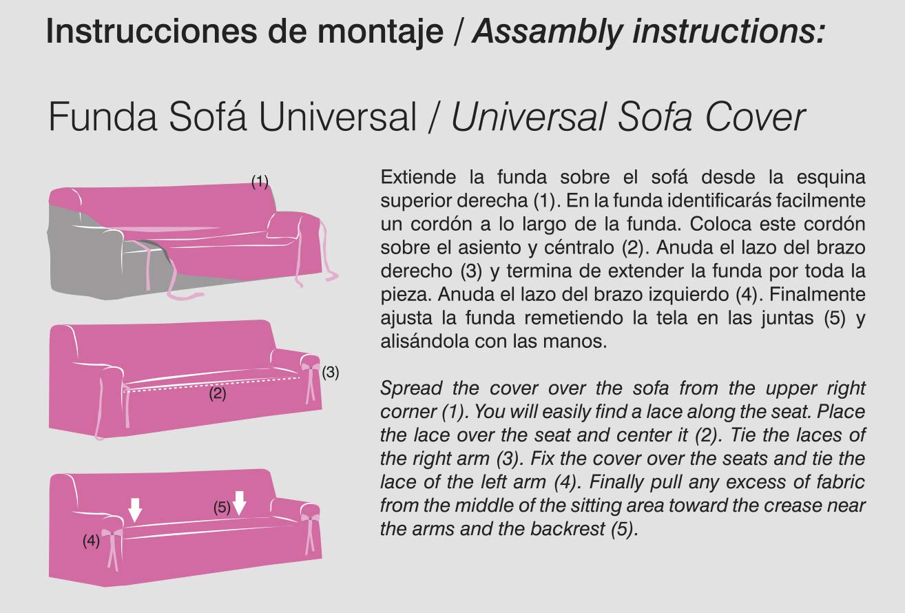 Housse de canapé 2 places avec des rubans beige 140 - 180 cm - 6