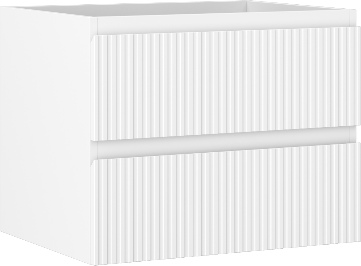 Mexen Rivel szafka łazienkowa podumywalkowa 60 cm, 2 szuflady, ryflowana , biała mat - 91A20-06047-2-BFF01