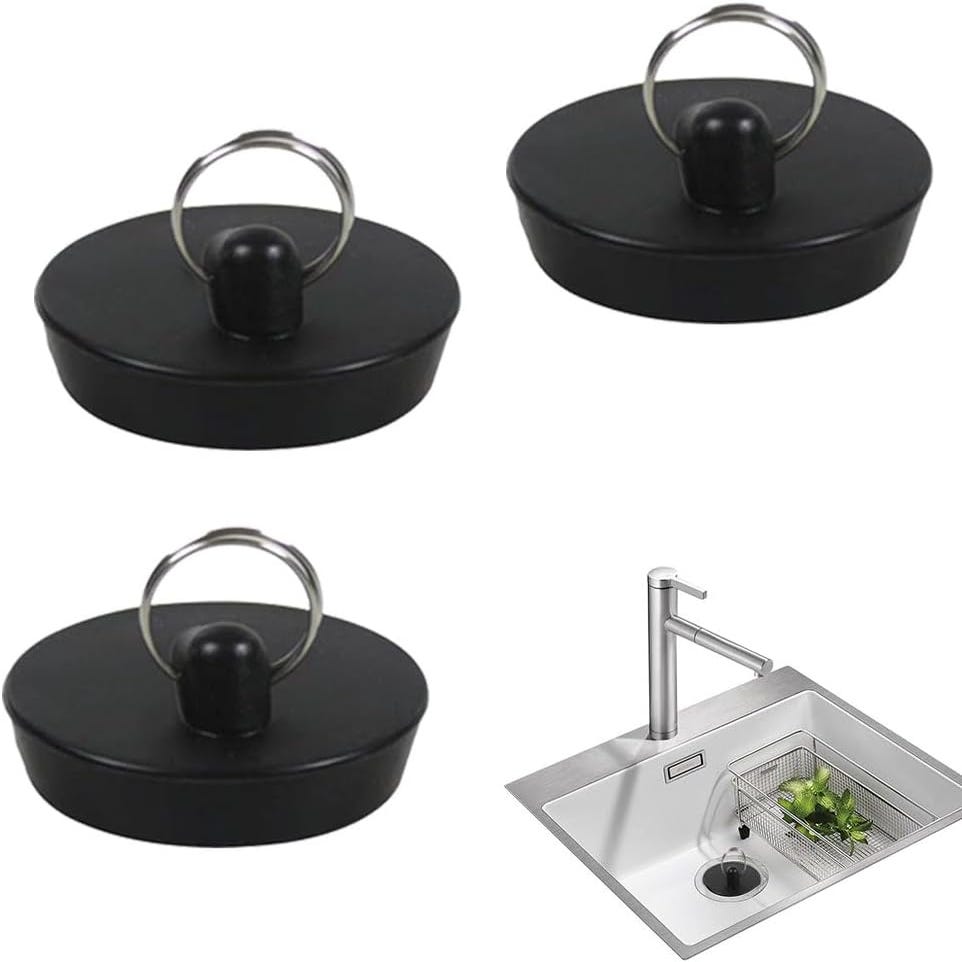 3 Bouchons De Vidange En Caoutchouc Universels - Diamètre 44 à 42 Mm - Pour évier, Baignoire, Douche