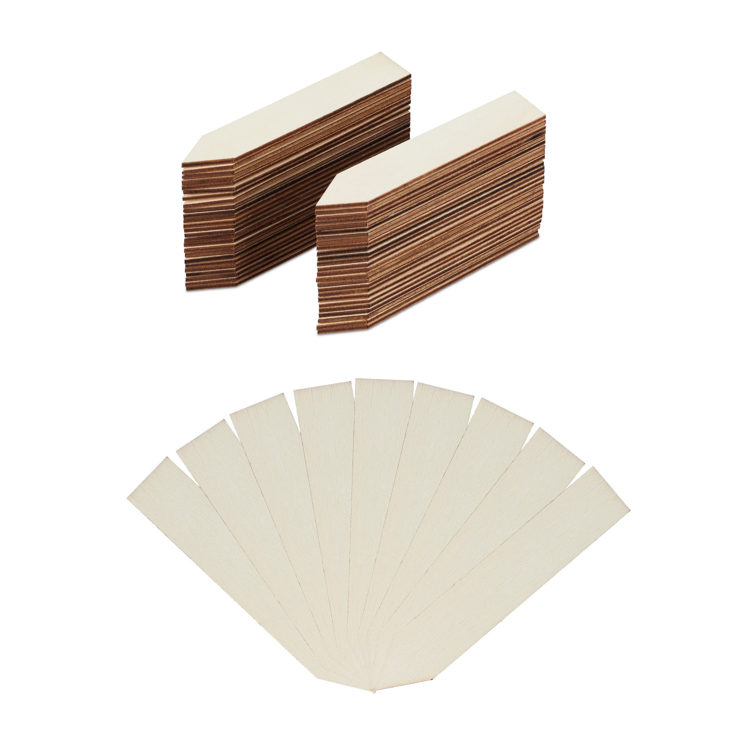 24 étiquettes à Plantes En Bois Avec Craie - Piquets 14x9 Cm - Pour Jardin, Balcon, Aromates - Réutilisables