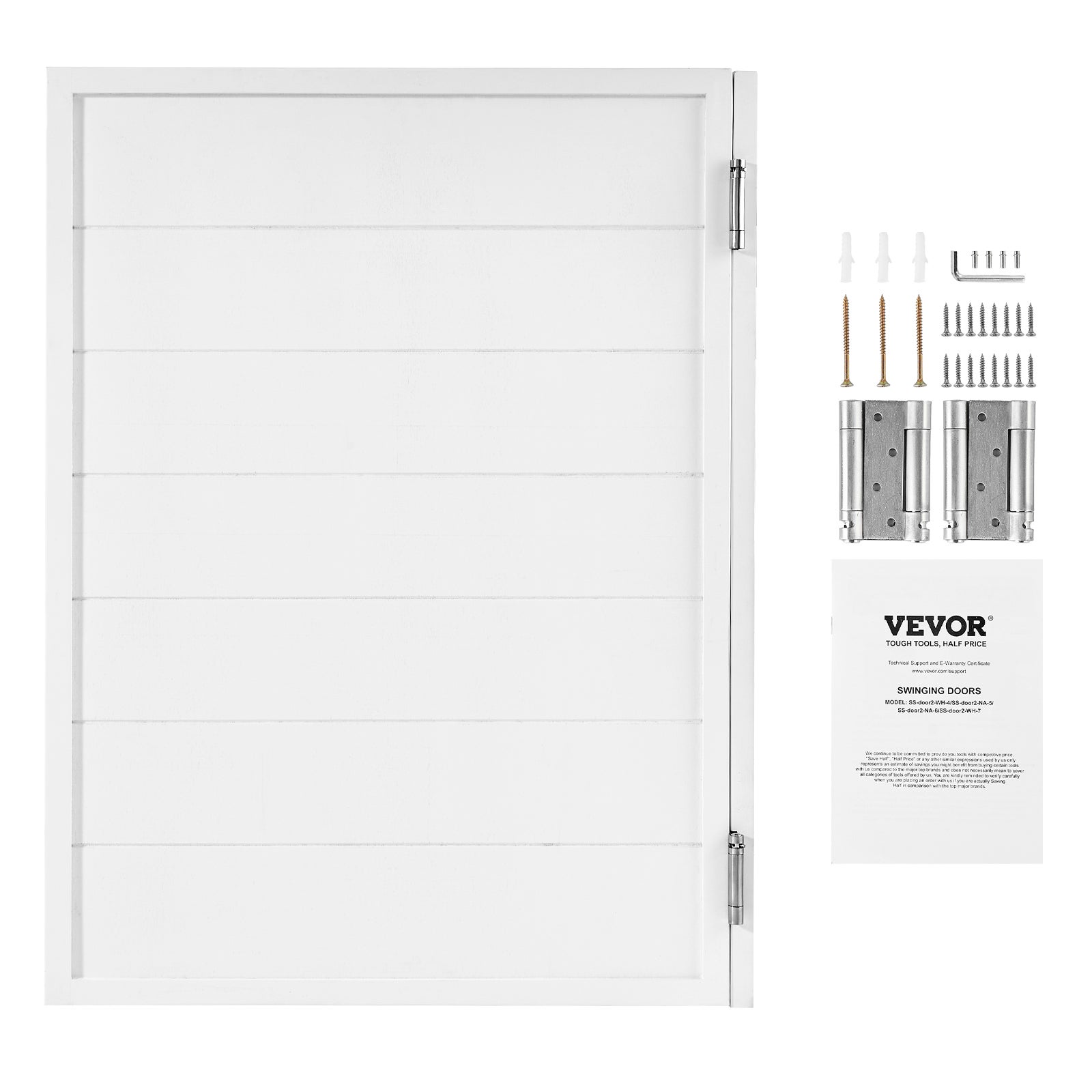Drzwi wahadłowe Saloon Door z zawiasami i okuciami 805x1060x28cm białe VEVOR