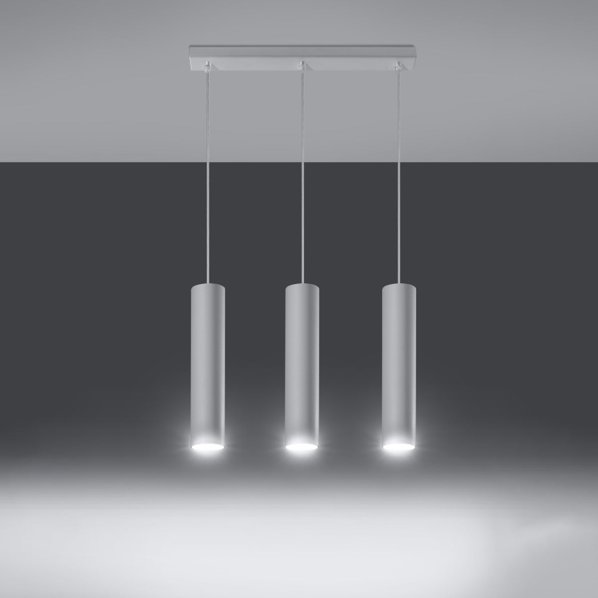 Lampa wisząca TORIS 3L biały LED 3000K - 45x6x90cm Sollux