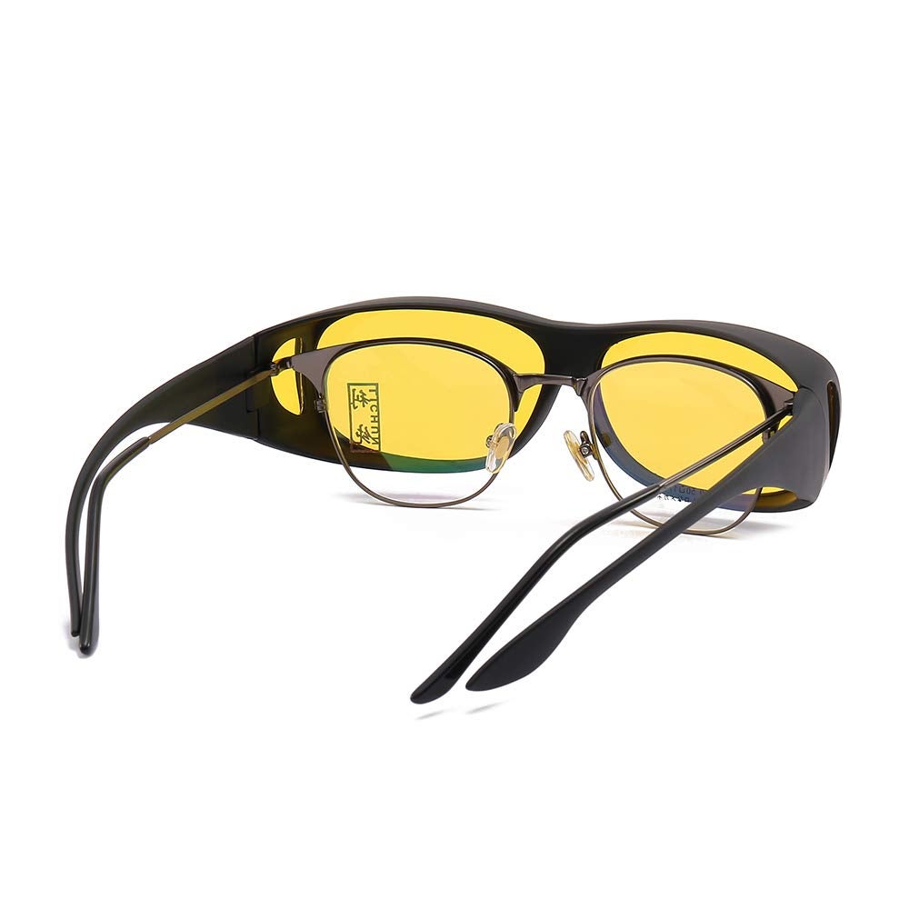 Lunettes de conduite de nuit - verres anti-éblouissement, polarisés, jaunes, protection UV400, améliorent la visibilité de nuit. - 5