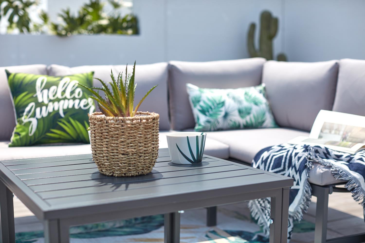 Salon de jardin en Aluminium Gris 4 personnes - 5