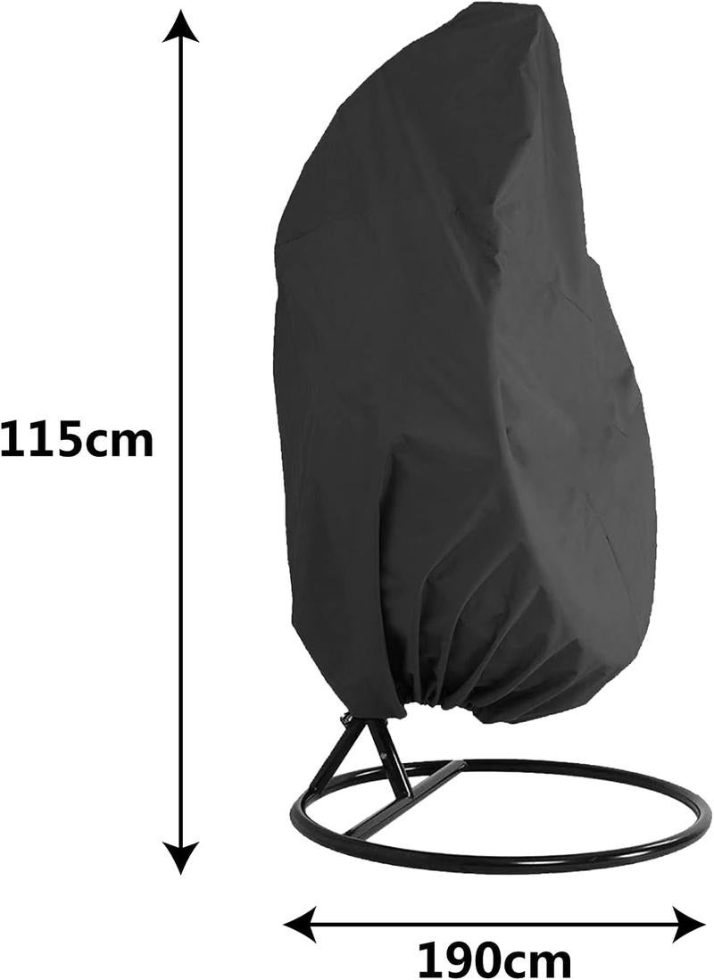 Housse fauteuil suspendu Oxford 210D imperméable, coupe-vent, 190x115 cm, noir - 5