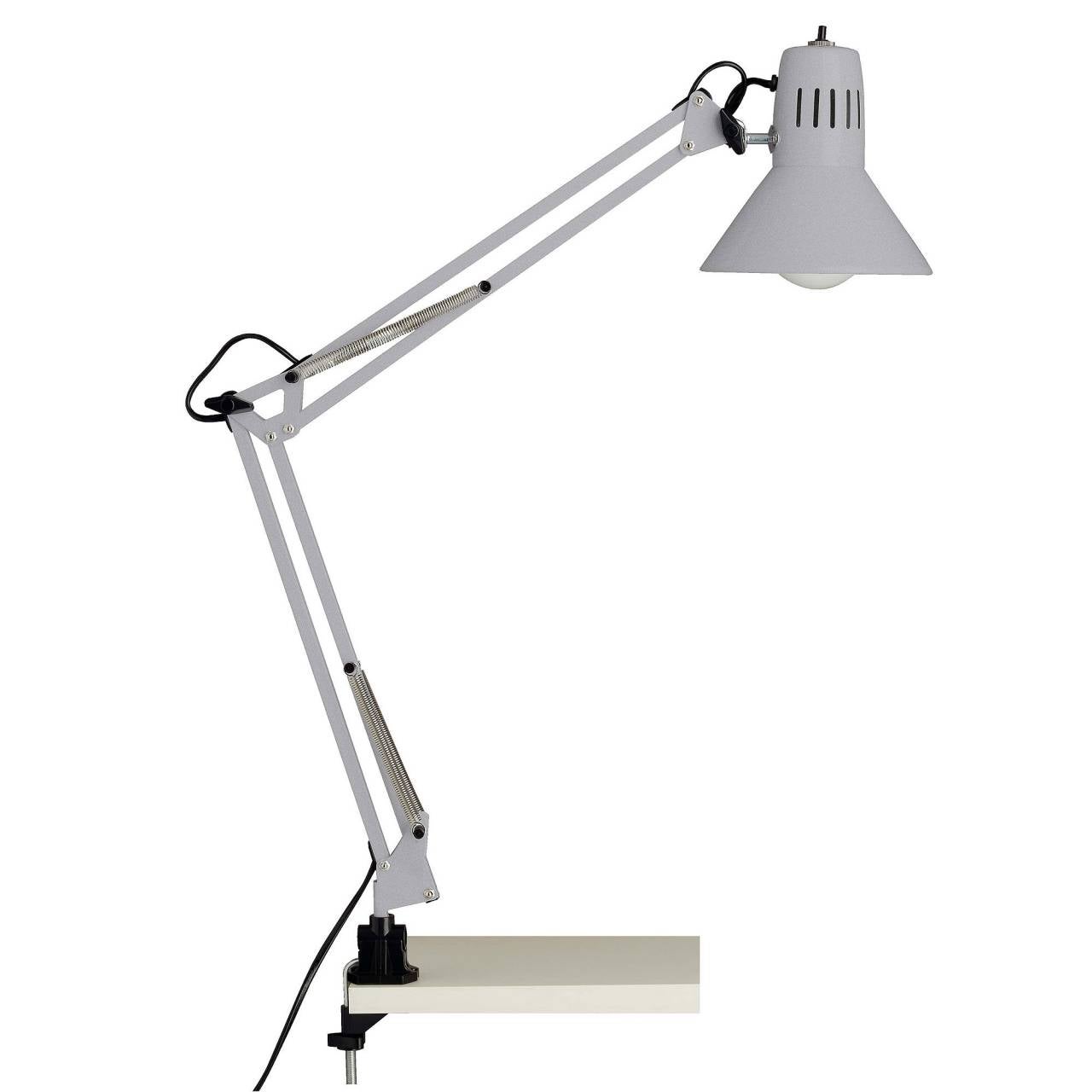 Lampa BRILLIANT, hobbystyczna biurkowa lampa zaciskowa, tytan, metal, 1x A60, E27, 40W, zwykłe żarówki (brak w zestawie), A ++