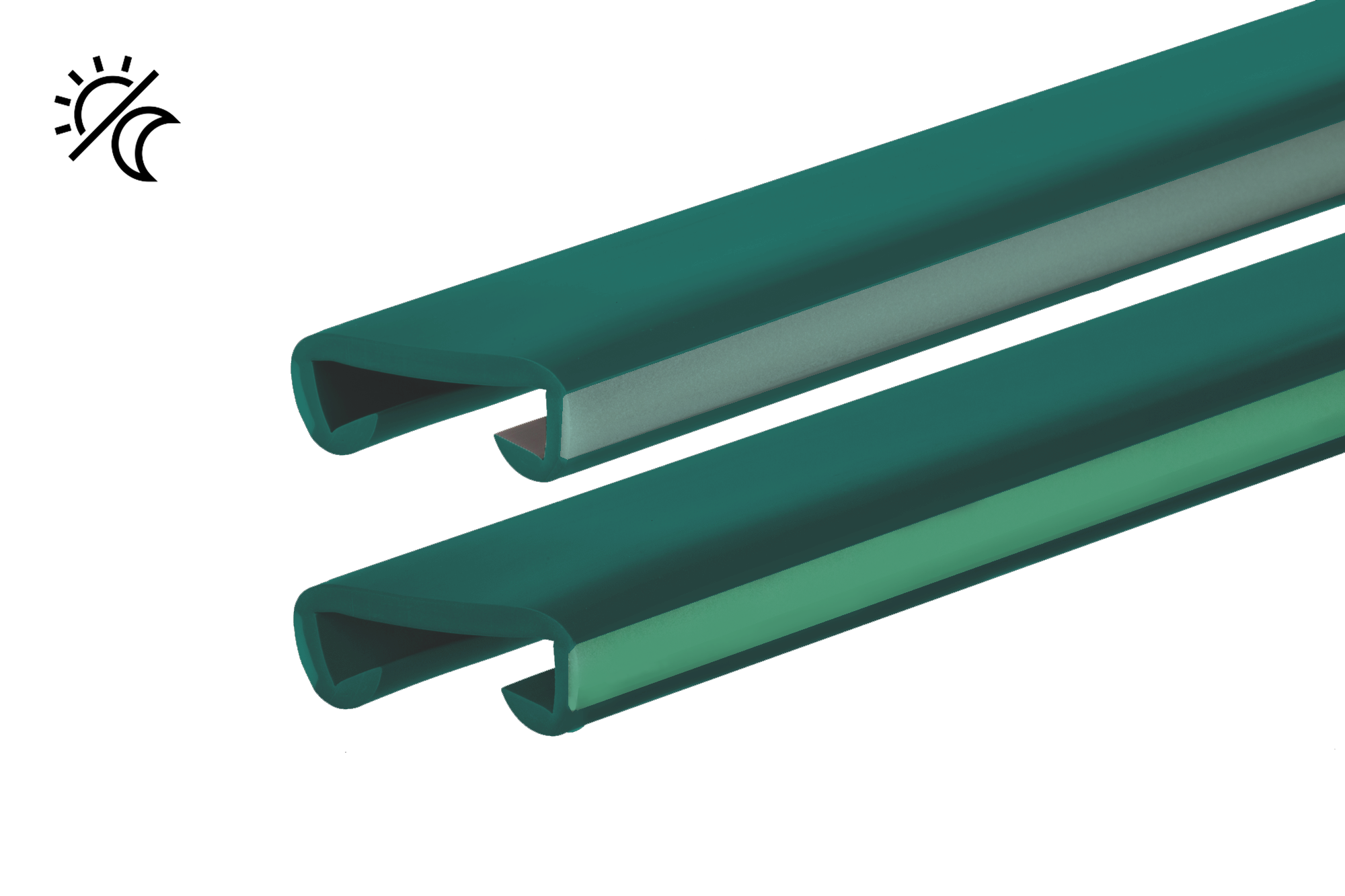 Poręcz PVC 40x8 mm LUX antypoślizgowa - 1 metr, zielony