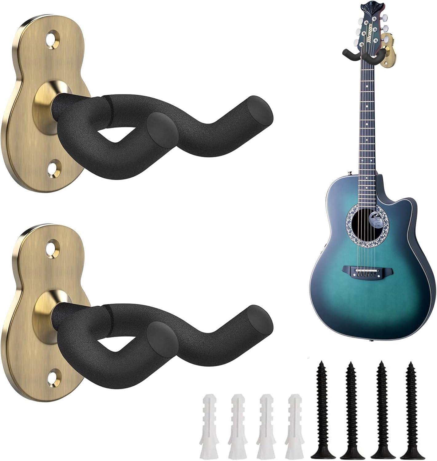 Supporto Parete Per Chitarra | 2 Pezzi Con Spugna Protettiva - Regolabile 360&deg;