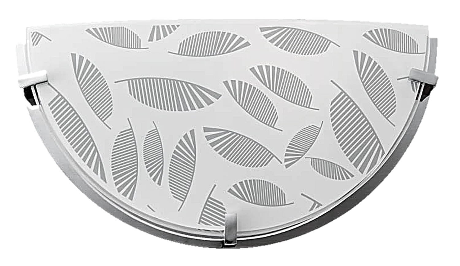 Kinkiet półplafon Fikus chromowany biały 1xE27x20W wym: 15 x 29 x 9 cm szkło IP20 Candellux