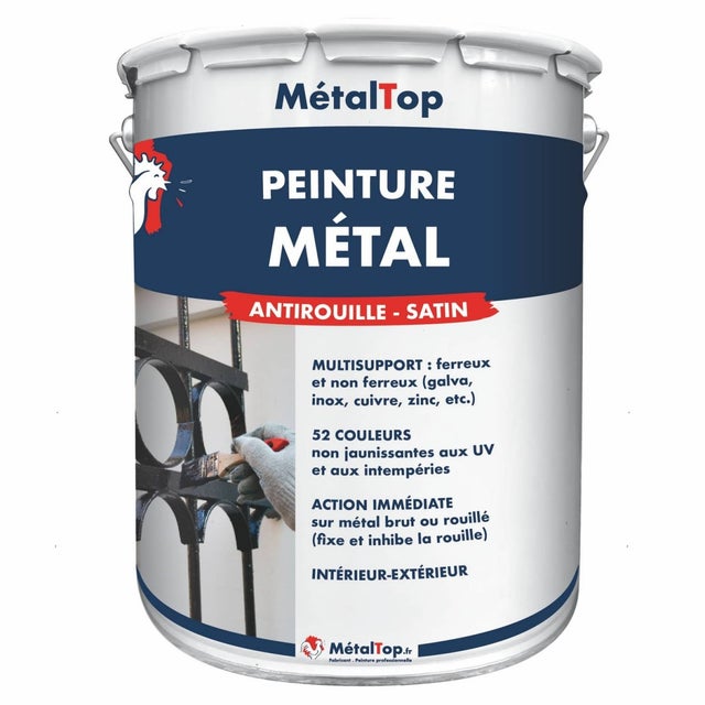 Peinture Metal - Brun rouge - RAL 8012 - 1 L - Métaltop