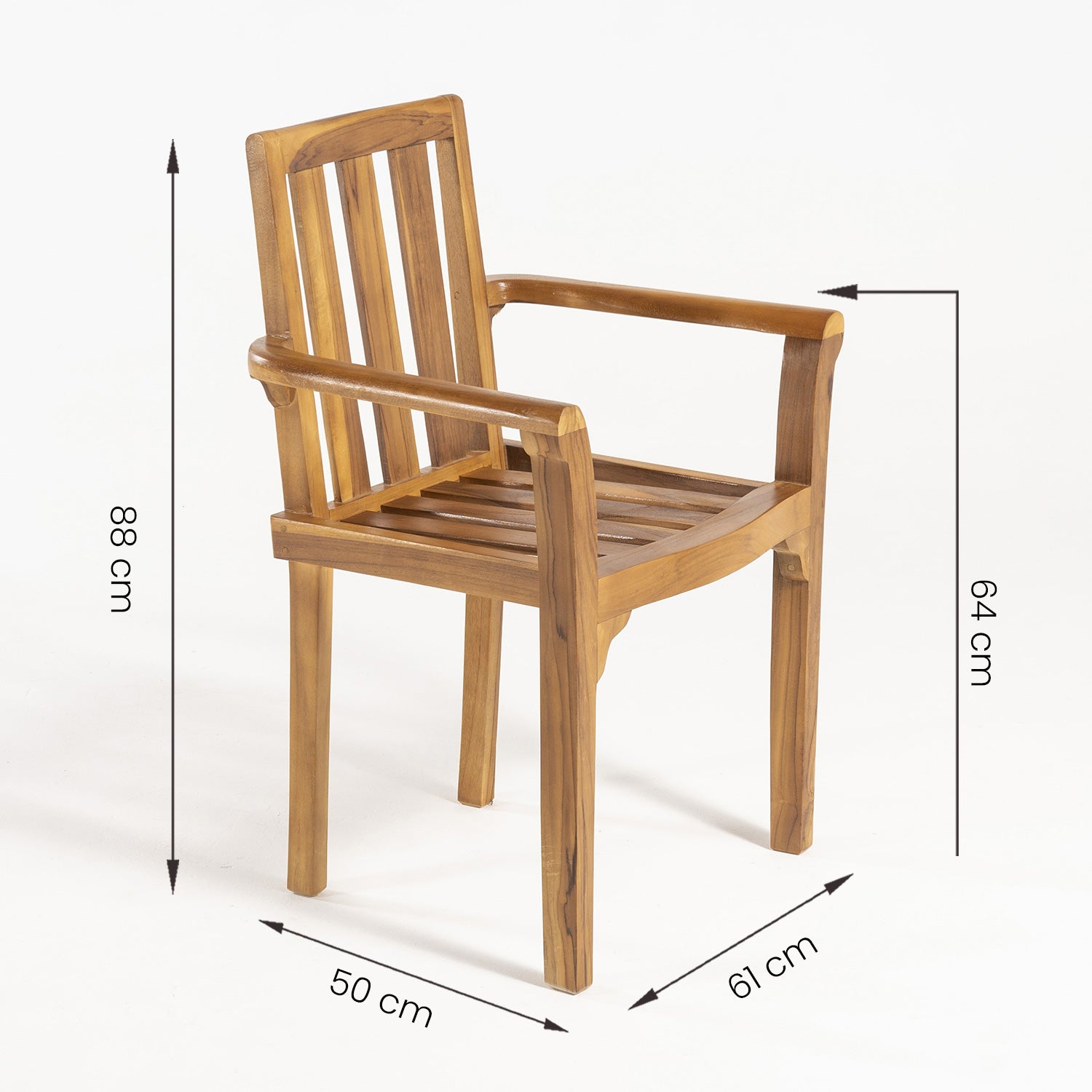 Conjunto de jardín de 6 sillones y mesa ovalada extensible de teca de 160 a 210 cm - 8