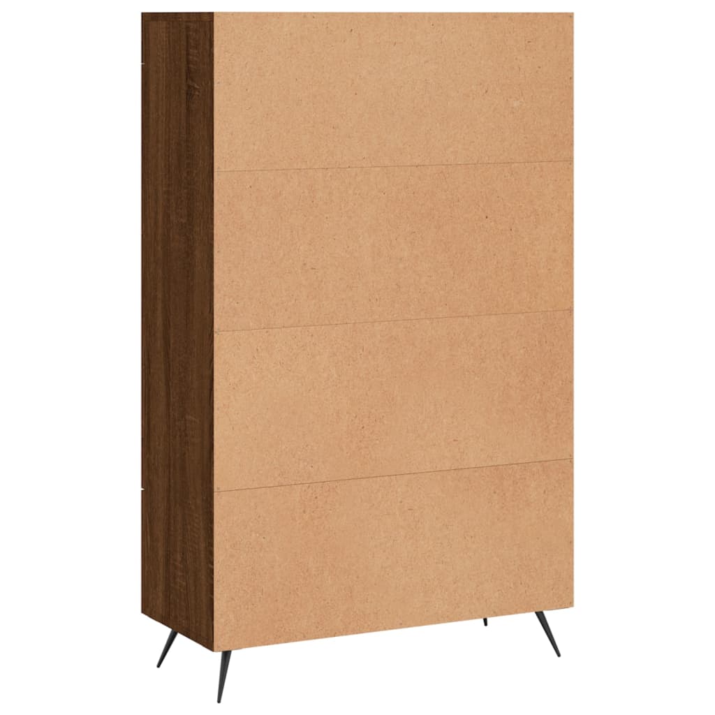Credenza alta in rovere marrone 69,5x31x115 cm in multistrato - 8
