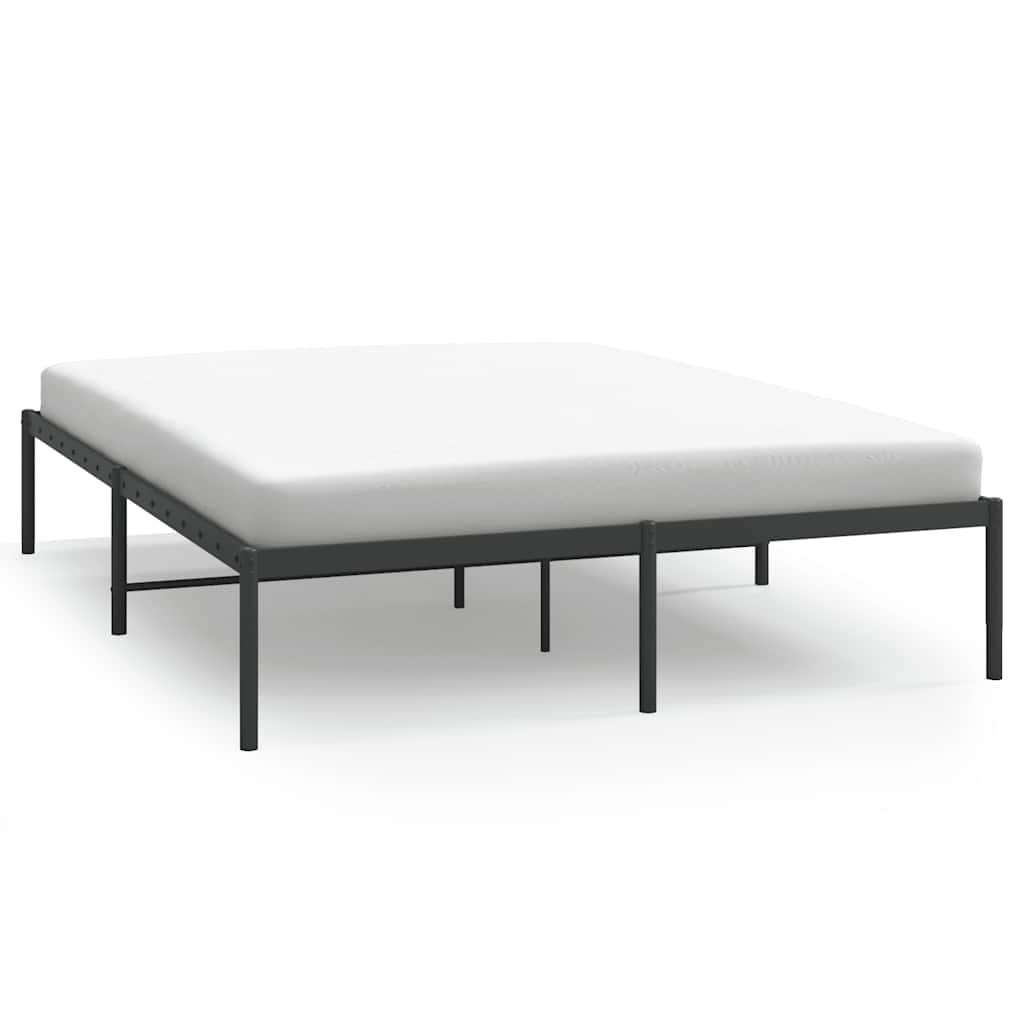 Łóżko Metalowe Czarne Rama Łóżka Ze Stelażem Do Sypialni Pokoju 140x200 cm