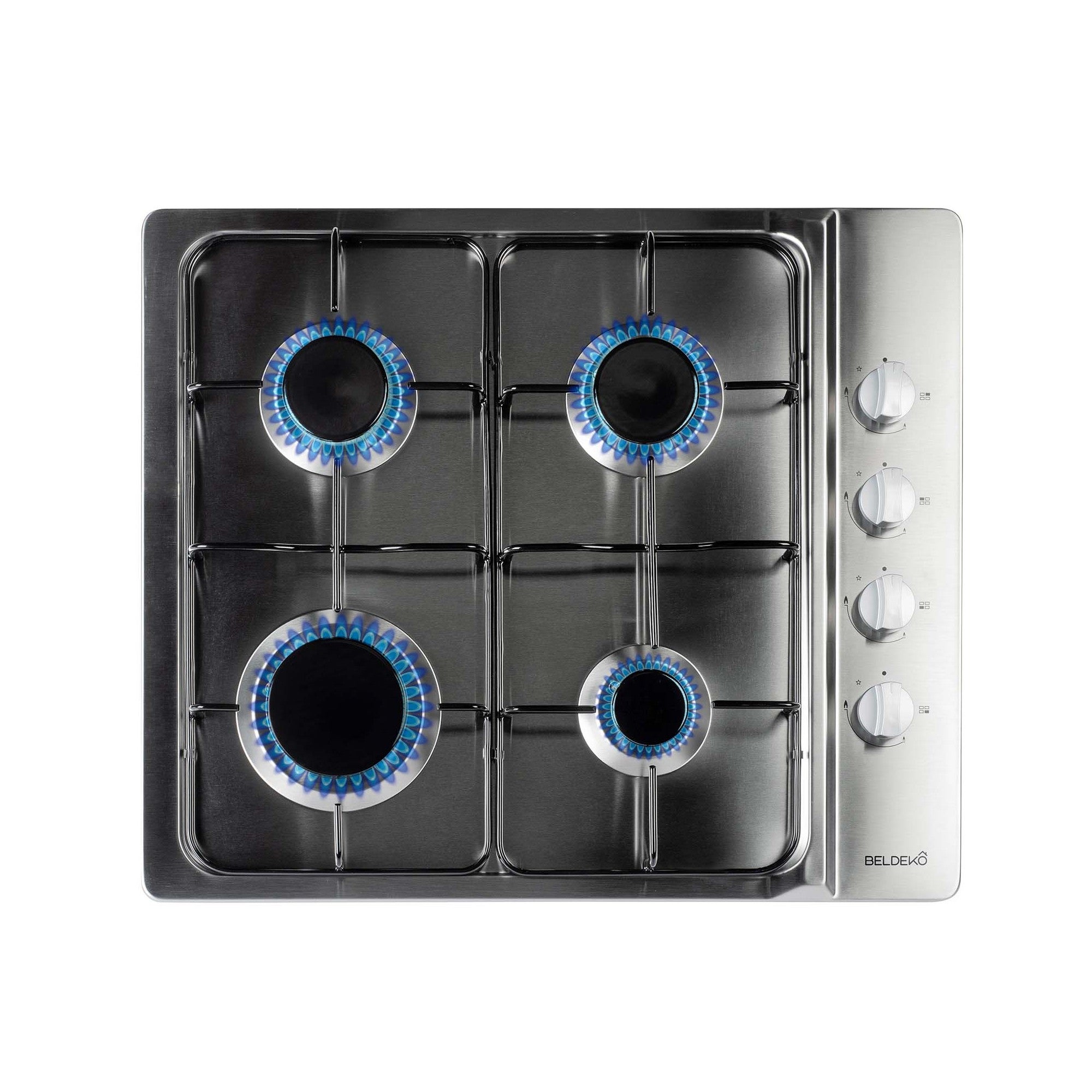 BELDEKO Plaque de cuisson gaz 4 feux Inox 7500W gaz de ville et