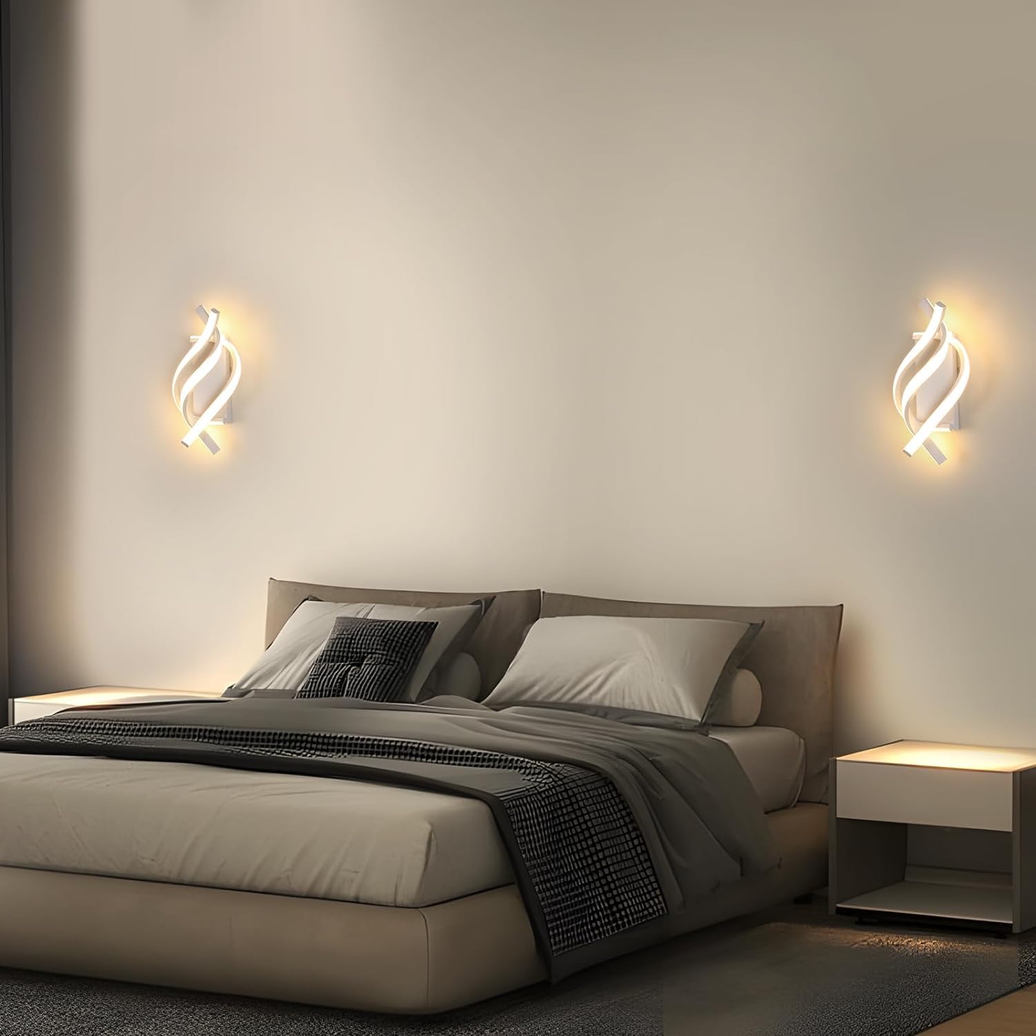 Applique da parete, Lampada da parete moderna a LED a spirale, Lampada da parete a LED in alluminio, luce decorativa, 3 temperature di colore - 9