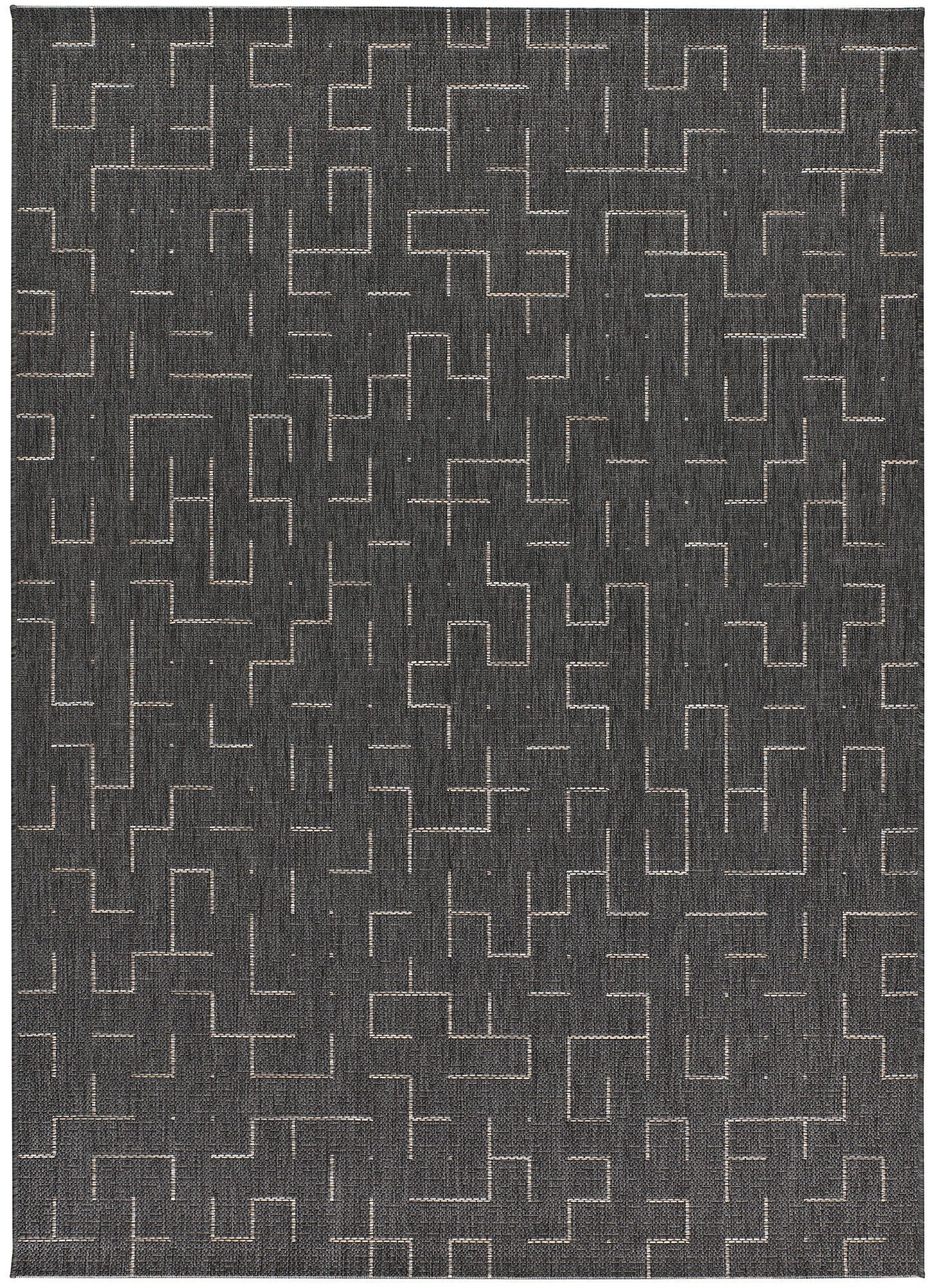 Dywan zewnętrzny/wewnętrzny z polipropylenu, płasko tkany Breeze, szary, 130x190cm