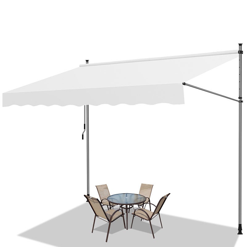 Toldo de balcón blanco lechoso, 250x120 cm, retráctil, protección uv, para terraza
