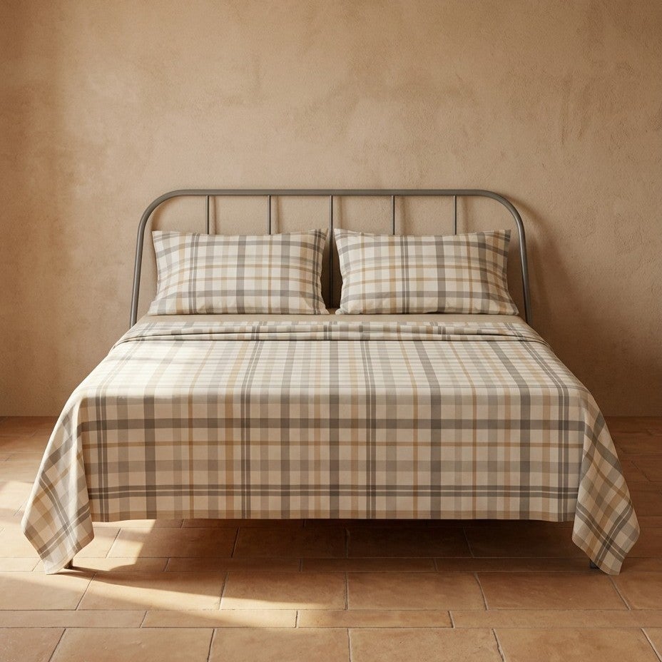Juego de sábanas 100% algodón cuadro vichy cama 90 cm - 2