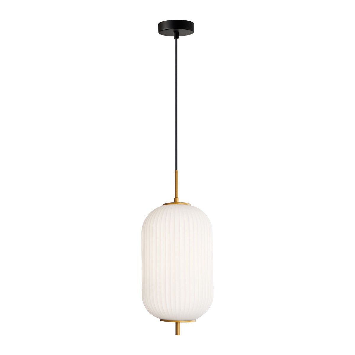 Lampa wisząca Olmeto złoto-opalowy-czarna 1xE27x10W nowoczesna wym: 121 x 20 x 20 cm szkło Italux