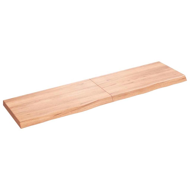 Półka, brązowa, 120x30x(2-4) cm, lakierowane lite drewno dębowe vidaXL