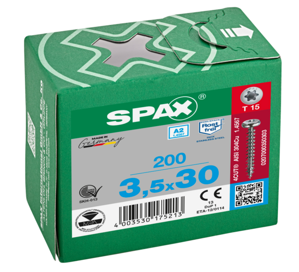 Vis SPAX Pan-Head 35x 30 T-STAR+ A2 KP (Par 200) - 6