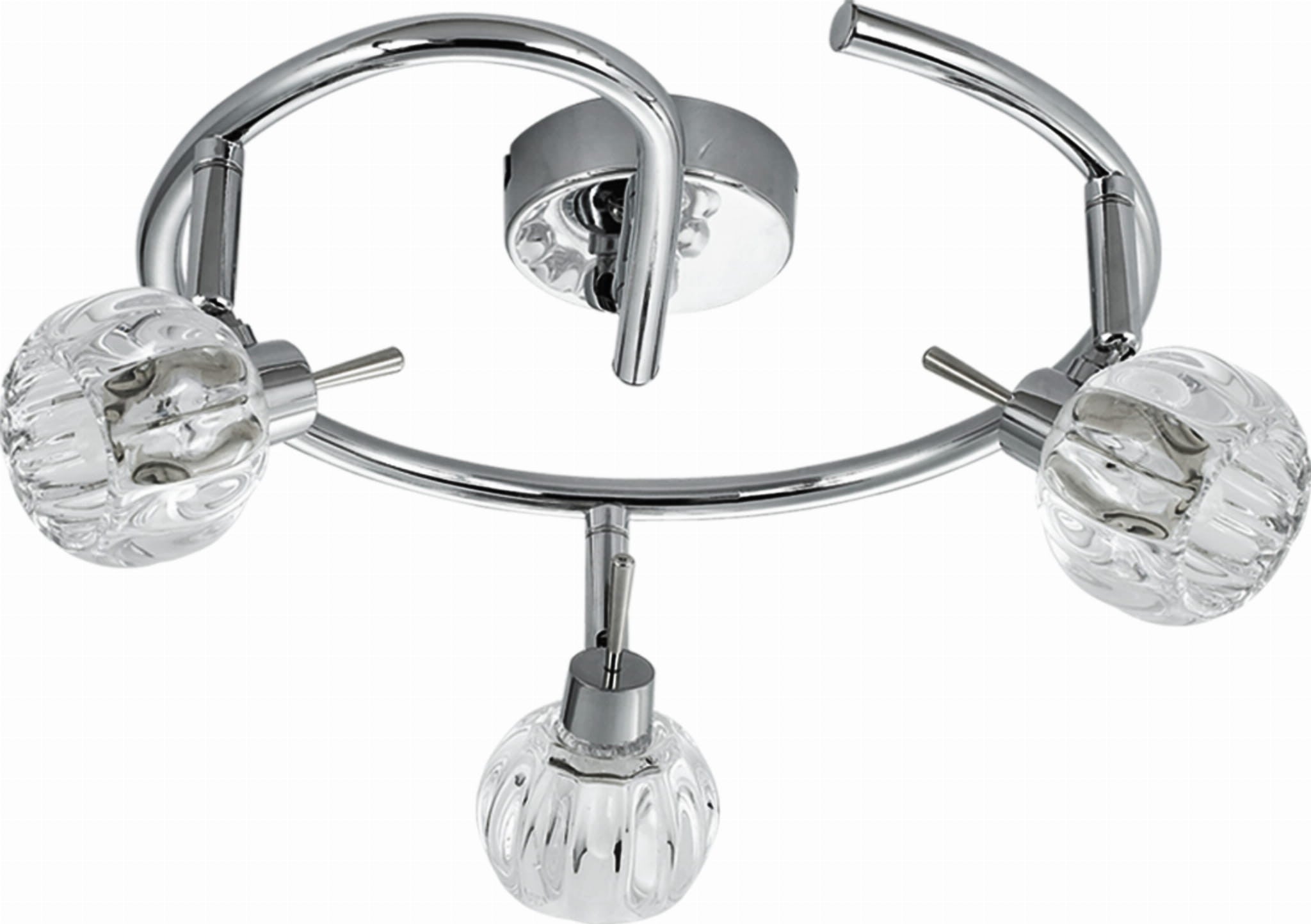 Lampa sufitowa wisząca Bombola chromowana przezroczysta 3xG9x40W wym: 13 x 38 x 38 cm kryształ Candellux