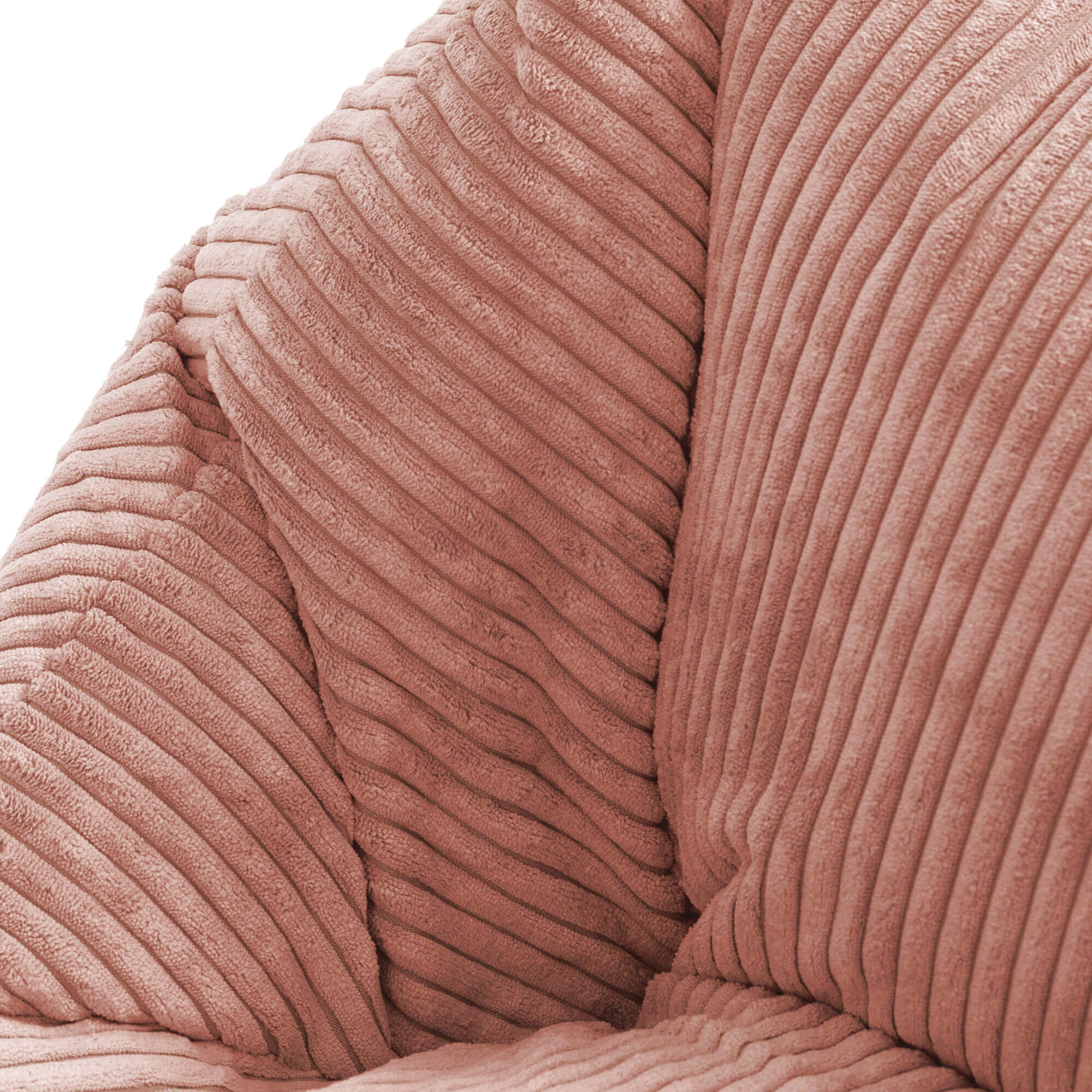Pouf fauteuil enfant Icon velours côtelé rose aube, chambre, salon, 55x55xcm Oeko-Tex® - 6