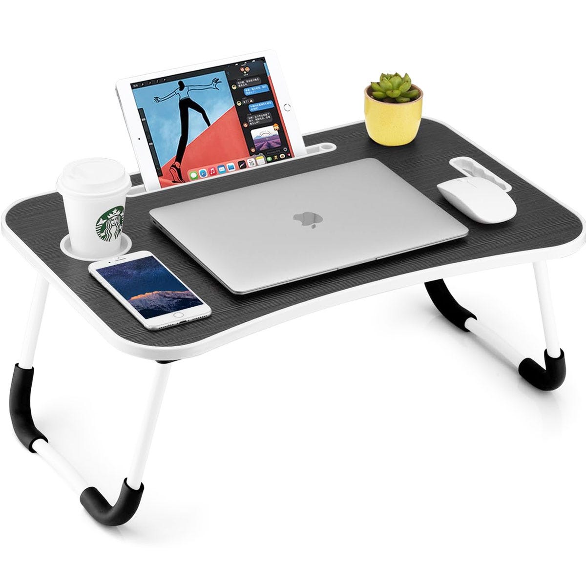 Tavolino Vassoio da Letto Divano per PC Tablet Pieghevole Leggio