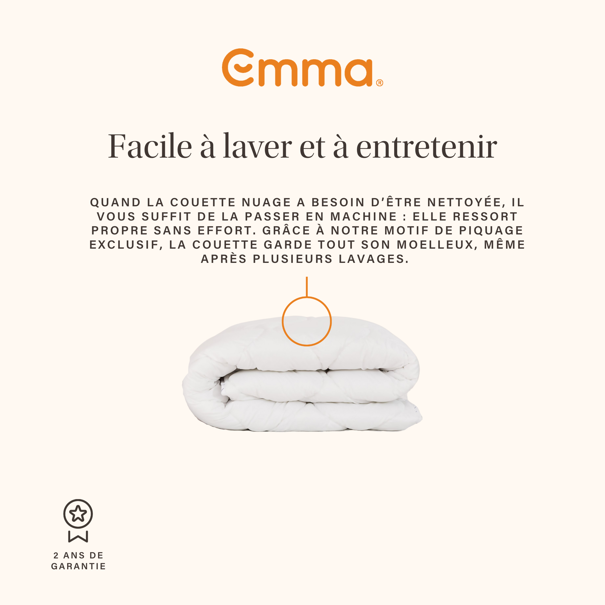 EMMA | Couette Printemps & Automne Emma 240x220 cm | Douce | Enveloppante | Respirante | Aérée | Lavable en Machine - 3