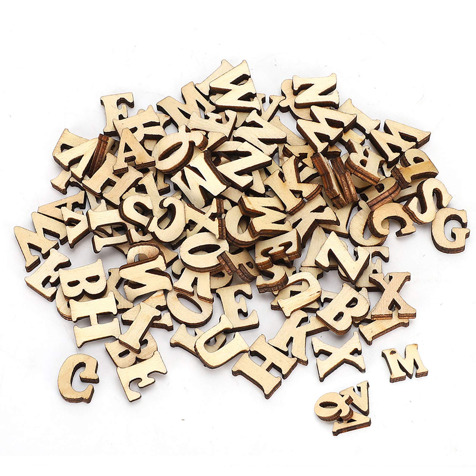 Lot de 200 lettres en forme de bûche à faire soi-même, en feuille de bois, éducatif, décoration pour 26 lettres anglaises - 6
