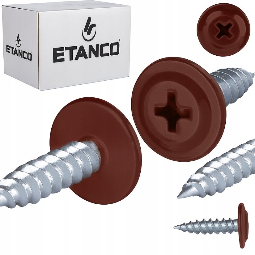 Wkręty podkładkowe Etanco do stali, zszywka 4,2x16mm, RAL3009 GM-S 250szt.