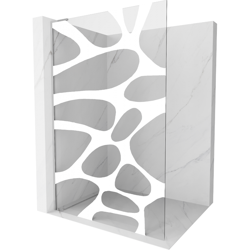 Mexen Kioto L ścianka prysznicowa Walk-in 70 x 200 cm, biała fala, chrom - 800-070-103-01-97