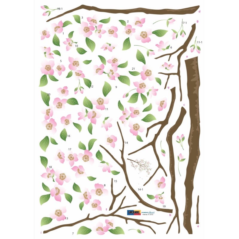 Decalmile S Muraux Fleurs De Cerisier Rose Arbre Autocollant Murale Oaux Et Branche Décoration