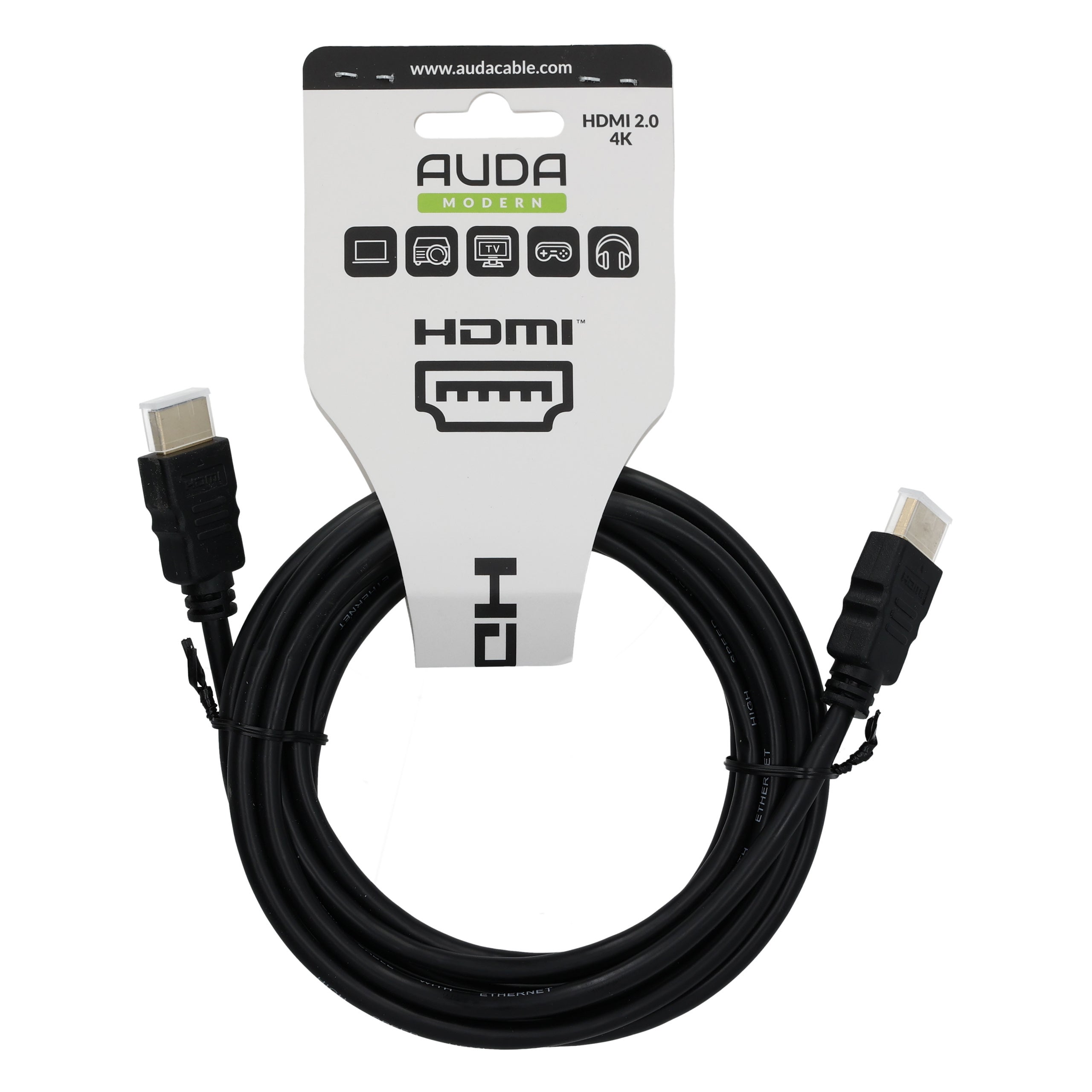 AUDA Modern Kabel Przewód HDMI 2.0 4K 60Hz 18Gbps UHD 3D High Speed 0,5m